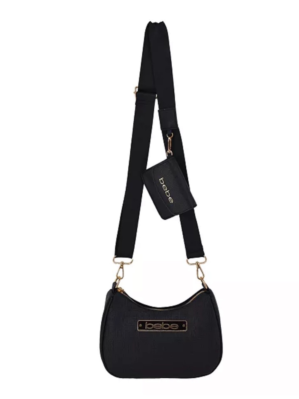 Bebe Thea Crossbody Purse Small Black with Coin Purse NEW w Tag